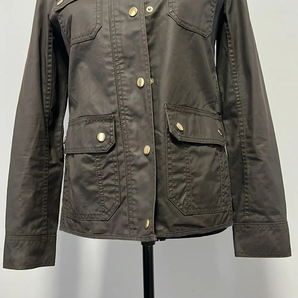 J.Crew || Utility Jacket Olive Green With Zipper and Span on Buttons Cotton XS - Picture 6 of 9